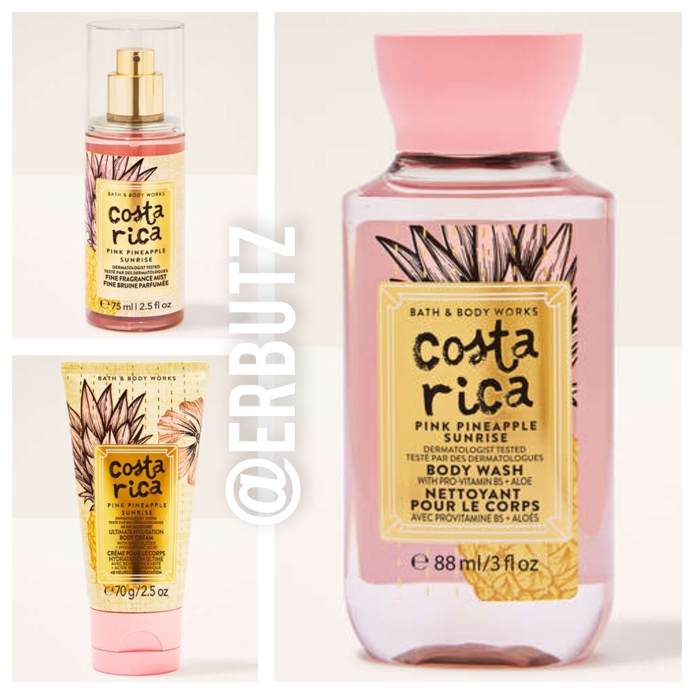 Bath & Body Works Costa Rica 🍍 Pink Pineapple Sunrise Shower Trio, Travel Size